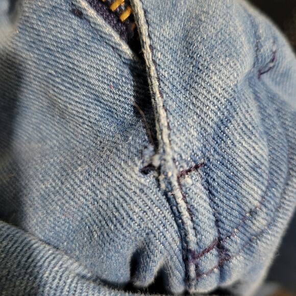 Vintage Renard Jeans Blue High Waist Straight Bareback 80s French Cut Tight 25 - Picture 10 of 16